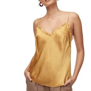 Wilfred satin frilly bias cut ochre camisole size L excellent condition